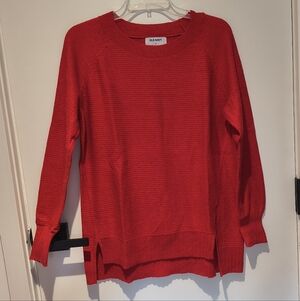 Old Navy Women's Vibrant Red Crew Neck Sweater